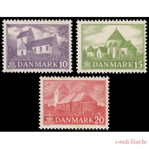 Dinamarca Denmark 294/96 1944 Iglesias MNH