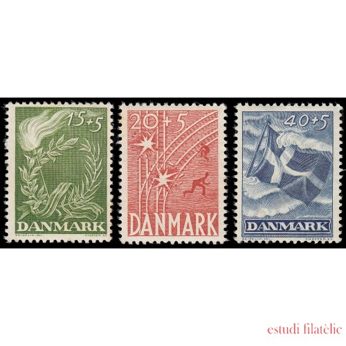 Dinamarca Denmark  308/10 1947 Segundo aniv. de la liberación MNH