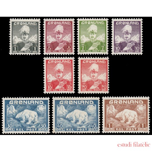 Groenlandia 1/9 1938 El rey Christian X y el oso polar MNH