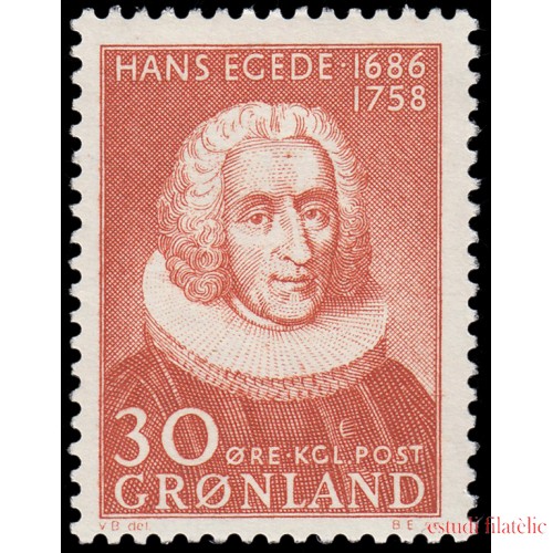 Groenlandia 32 1958 200 aniv. de Hans Poulsen Egede MNH