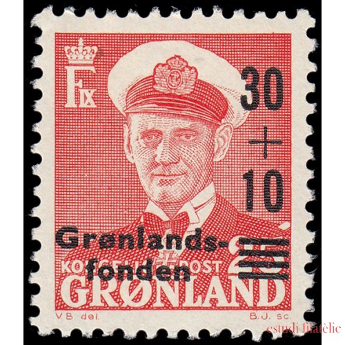 Groenlandia 33 1959 En beneficio del Fondo de asistencia de Groenlandia Rey Federico IX MNH