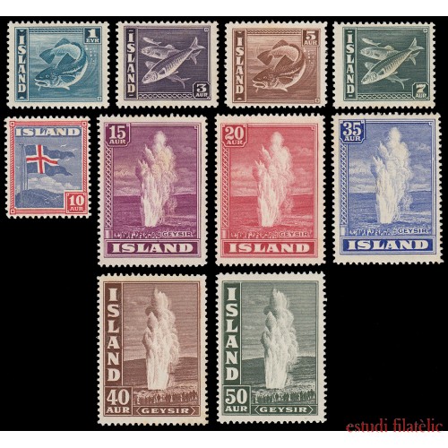 Islandia Iceland 171/80 1938-39 Temas característicos del país MNH