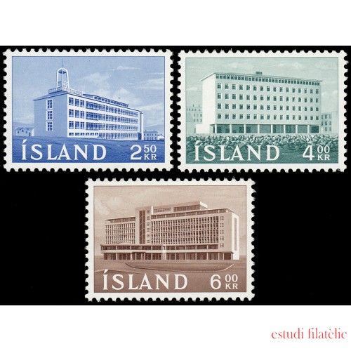 Islandia Iceland 316/18 1962 Edificios administrativos MNH