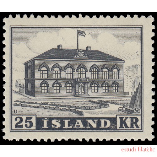 Islandia Iceland 238 1952 Edificio del parlamento en Reykjavik MNH