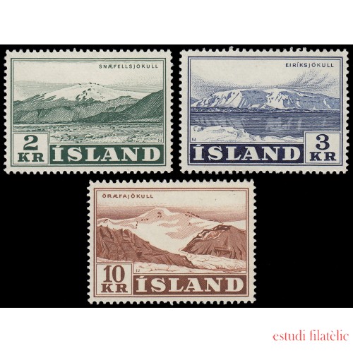 Islandia Iceland 274/76 1957 Glaciares MNH