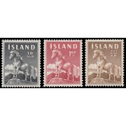 Islandia Iceland 283/85 1958/60 Caballo islandés MNH