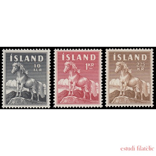 Islandia Iceland 283/85 1958/60 Caballo islandés MNH