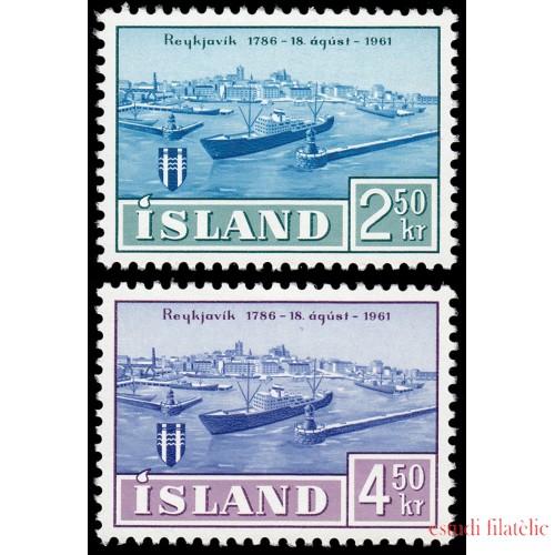 Islandia Iceland 309/10 1961 175 aniv. de Reykjavik MNH