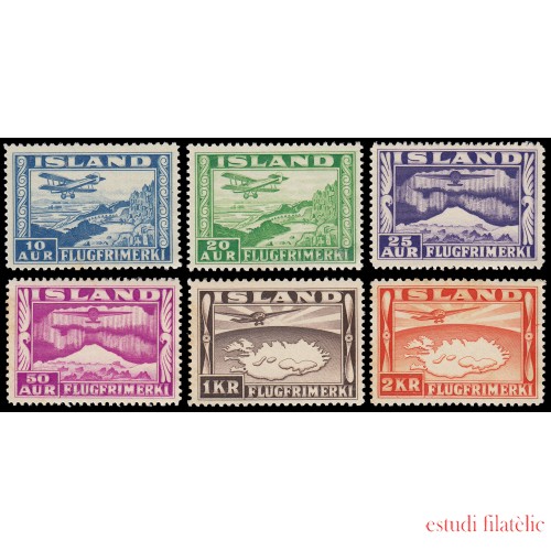 Islandia Iceland Aéreo 15/20 1934 Biplanos MNH