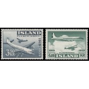 Islandia Iceland Aéreo 30/31 1959 40 aniv. de la aviación islandesa MNH