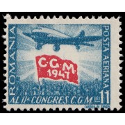 Rumanía  Romania Aéreo 44 1947 2º Congreso de la Unión Sindical Rumana MNH