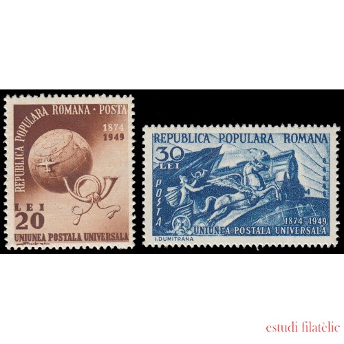 Rumanía  Romania 1082/83 1949 75 aniv. de la U.P.U. MNH