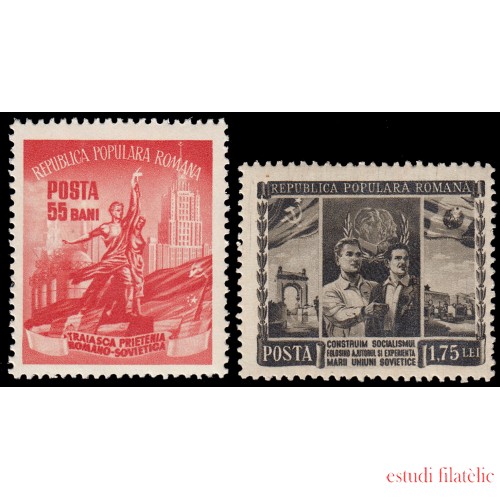 Rumanía Romania 1281/82 1952 Mes de la amistad rumano-soviética MNH