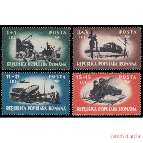 Rumanía  Romania 1066/69 1948 En honor de los auxiliares de transportes y comunicaciones MNH