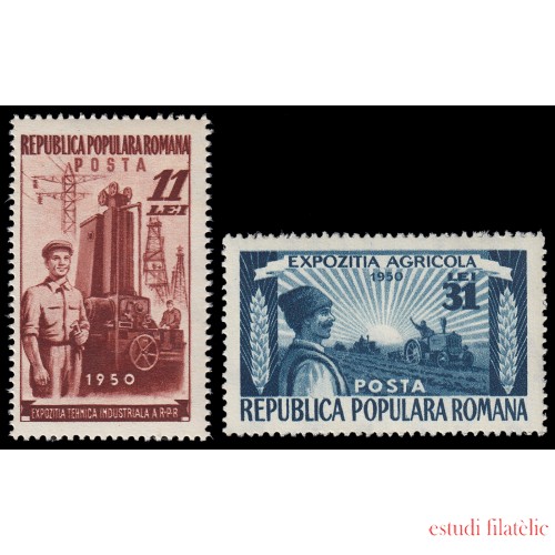 Rumanía Romania 1140/41 1951 Exposición de técnicas industriales y agrícolas MNH