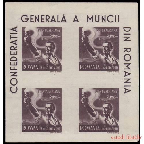 Rumanía Romania HB 36A 1947 Congreso de Sindicatos Unidos CGM MNH