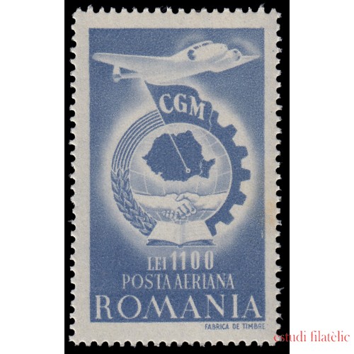 Rumania Romania Aéreo 38 1947 1º Congreso de la unión sindical rumana MNH