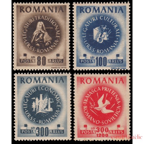 Rumanía Romania 921/24 1946 Serie ARLUS Amistat rumano-soviética MNH