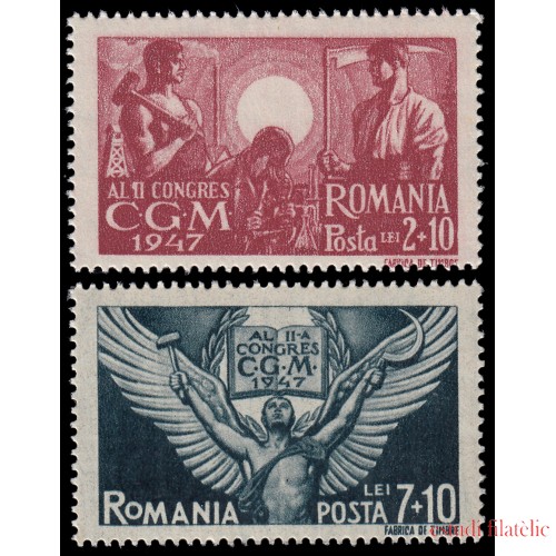 Rumanía Romania 997/98 1947 2º Congreso de la Unión sindical rumana MNH