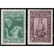 Rumanía Romania 475/76 1934 Semana de la fruta Exposición en Bucarest MNH