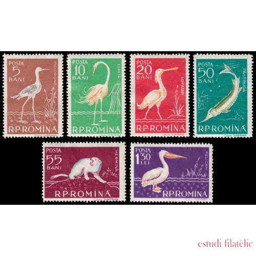 Rumanía Romania 1552/57 1957 Fauna del Delta del Danubio MH