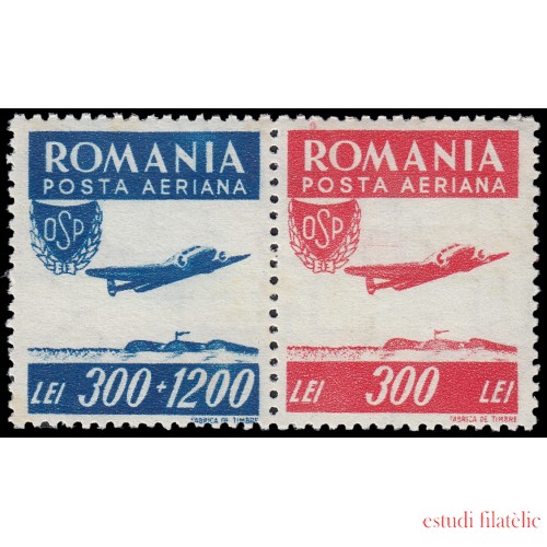 Rumanía  Romania Aéreo 36/37 1946 En beneficio de la oficina de deportes populares MNH