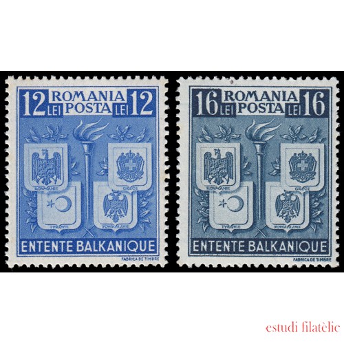 Rumanía Romania 595/96 1940 Entente balcánica MNH