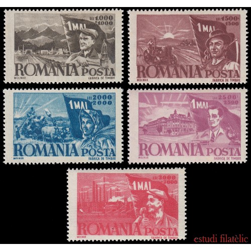 Rumanía Romania 971/75 1947 Conmemoración del 1 de Mayo MNH