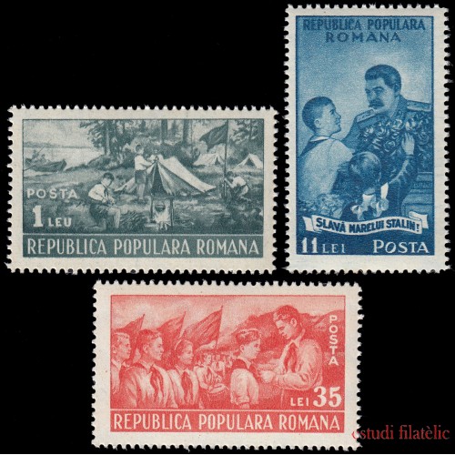 Rumanía Romania 1146/48 1951 2 aniv. de la Organización de Jóvenes pioneros MNH