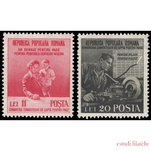 Rumanía Romania 1126/27 1950 Congreso de Paz MNH