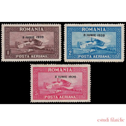 Rumanía  Romania Aéreo 4/6 1930 Conmemoración del advenimiento del Rey Carlos II MNH