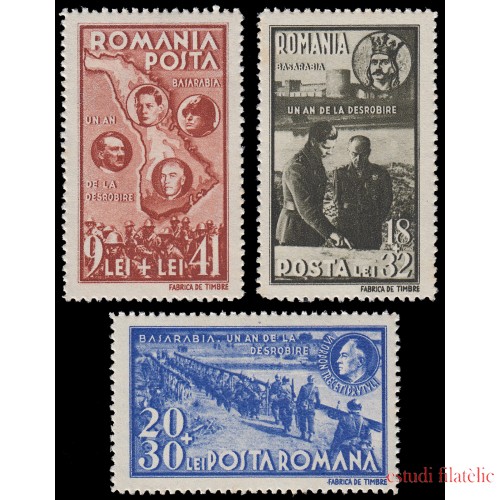 Rumanía  Romania 702/04 1943 Aniversario de la liberación de la Besarabia MNH