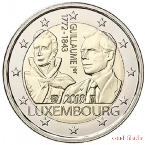 Luxemburgo 2018 2 € euros conmemorativos Av. de la muerte del Gran Duque Guiller