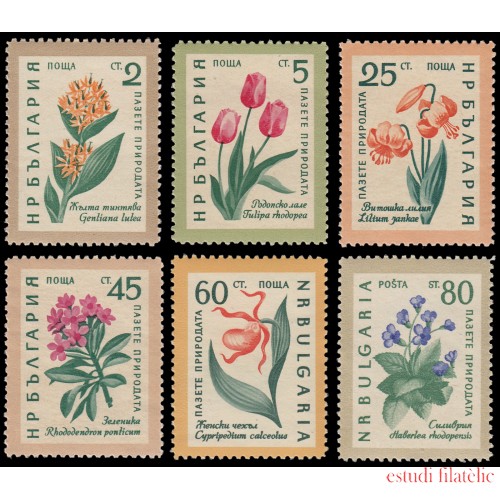 Bulgaria  Bulgary 1018/23 1960 Protección de la naturaleza Flores MNH