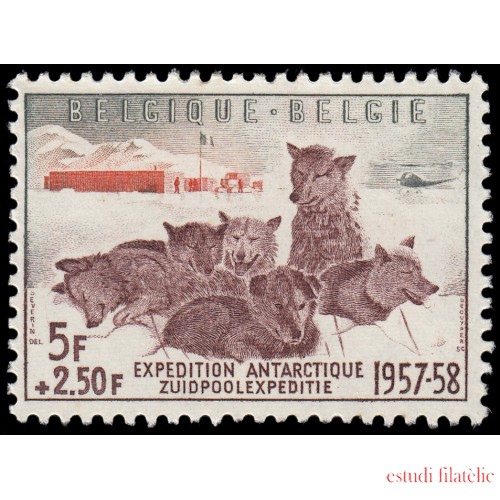 Bélgica 1030 1957 Expedición antártica belga MNH