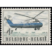 Bélgica 1012 1957 Conmemoración 100.000 pasajeros transportados en helicóptero de la SABENA MNH