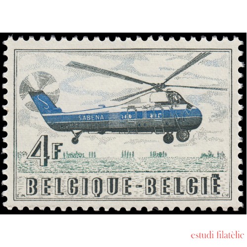 Bélgica 1012 1957 Conmemoración 100.000 pasajeros transportados en helicóptero de la SABENA MNH