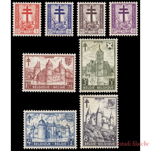 Bélgica 868/75 1951 En beneficio de obras antituberculosis MNH