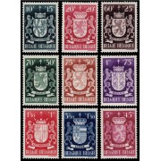 Bélgica 716/24 1945 Escudos de provincias MH