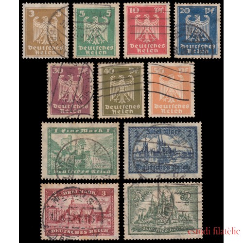 Alemania Imperio Germany 348/58 1924-25 Nueva Águila Imperial Edificios Usados