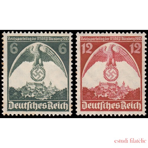 Alemania Imperio Germany 545/46 1935 Congreso de Núremberg Mitin de Núremberg MH