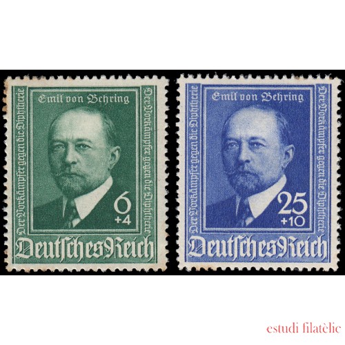 Alemania Imperio Germany 684/85 1940 50 aniv. del desarrollo de la antitoxina diftérica MH