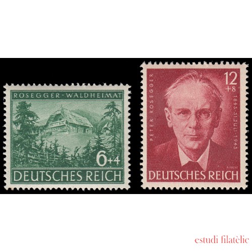 Alemania Imperio Germany 773/74 1943 Centenario del poeta Peter Rosegger MH