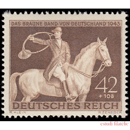 Alemania Imperio Germany 775 1943 Carrera de caballos 