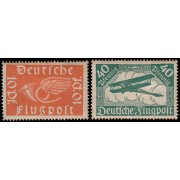 Alemania Imperio Germany Aéreo 1/2  1919 Cuerno de postas Biplano LVG Schneider MH