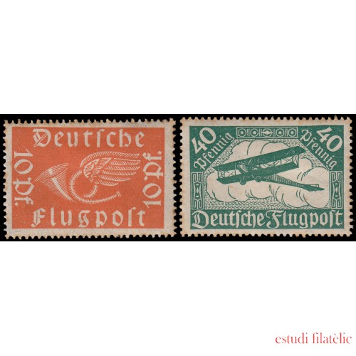 Alemania Imperio Germany Aéreo 1/2  1919 Cuerno de postas Biplano LVG Schneider MH