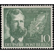 Alemania Berlín 105 1954 Centenario de Ottmar Mergenthaler MH