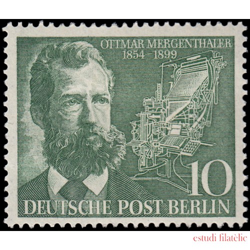 Alemania Berlín 105 1954 Centenario de Ottmar Mergenthaler MH