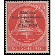 Alemania Berlín 108 1954 Campana de la libertad, badajo en el centro con sobrecarga Elecciones presidenciales MH