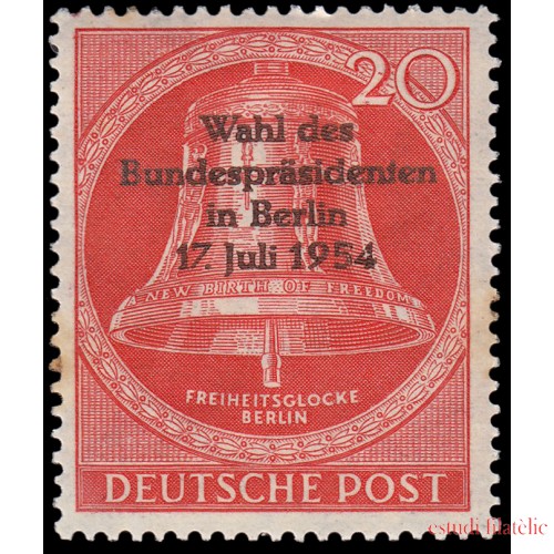 Alemania Berlín 108 1954 Campana de la libertad, badajo en el centro con sobrecarga Elecciones presidenciales MH